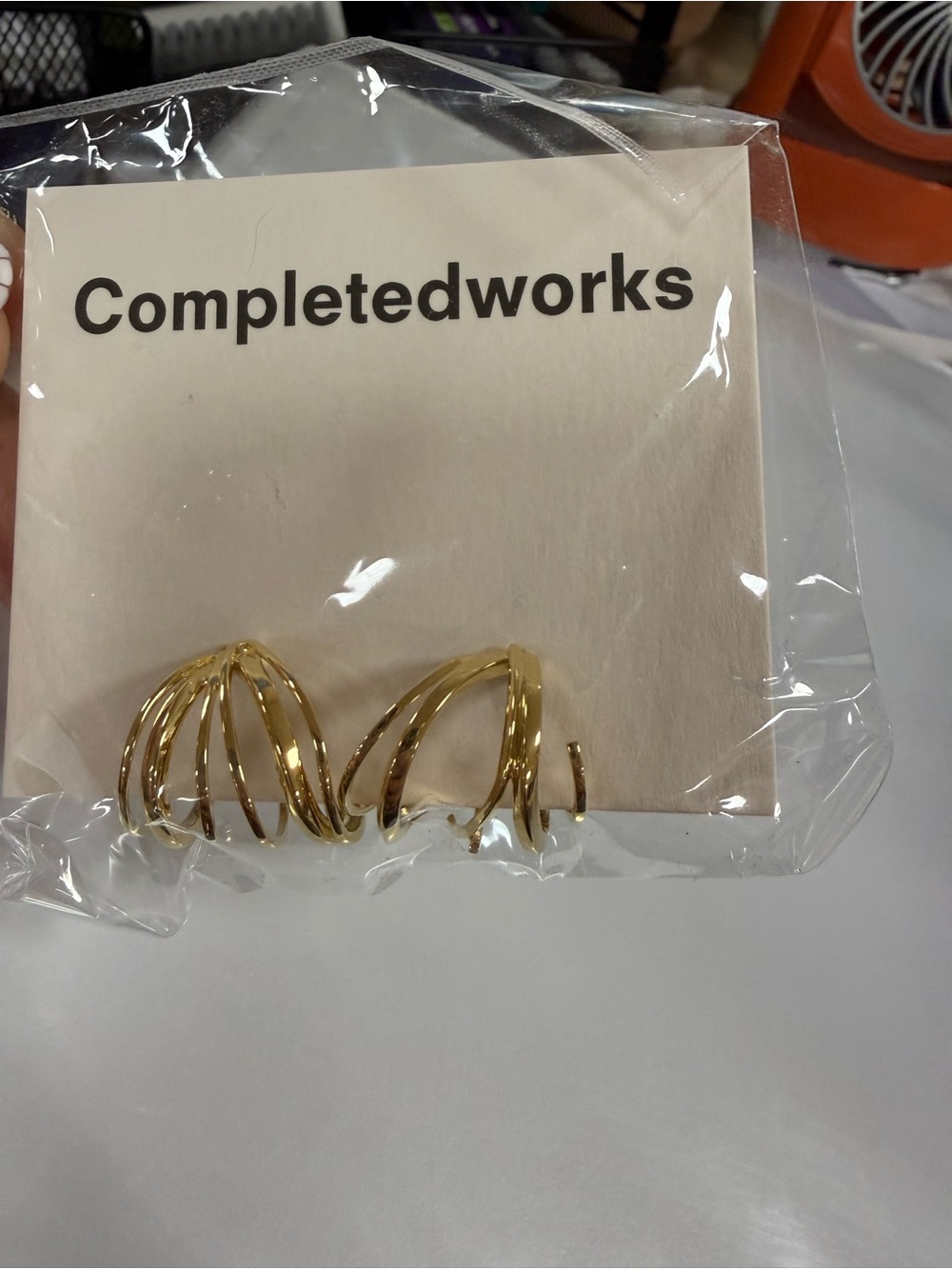 Completeworks 18ct, gold plated brass, cuff Earrings